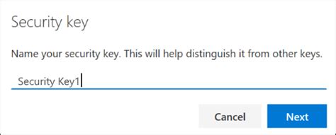 Set up a security key as your verificatio